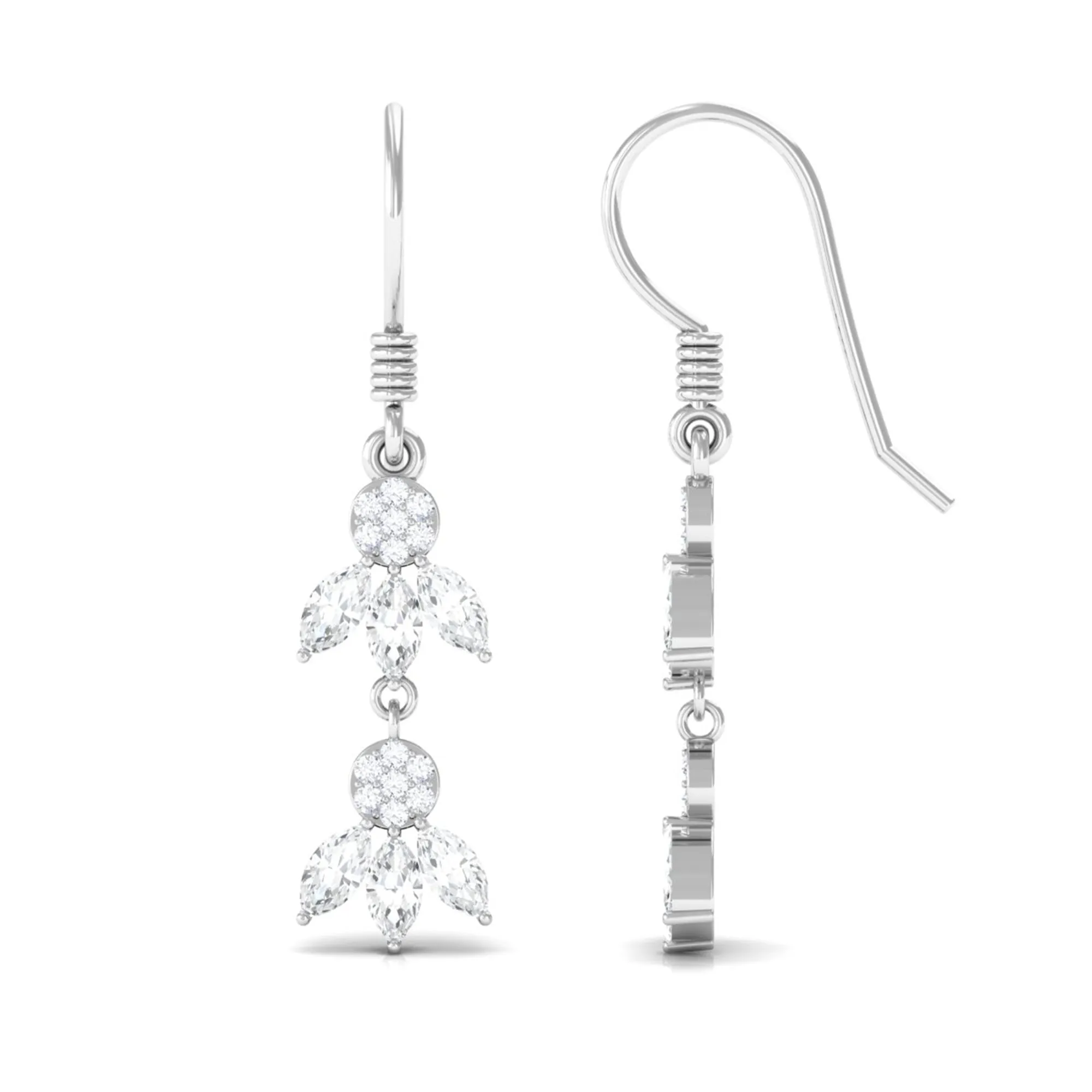 Nature Inspired Moissanite Dangle Earrings