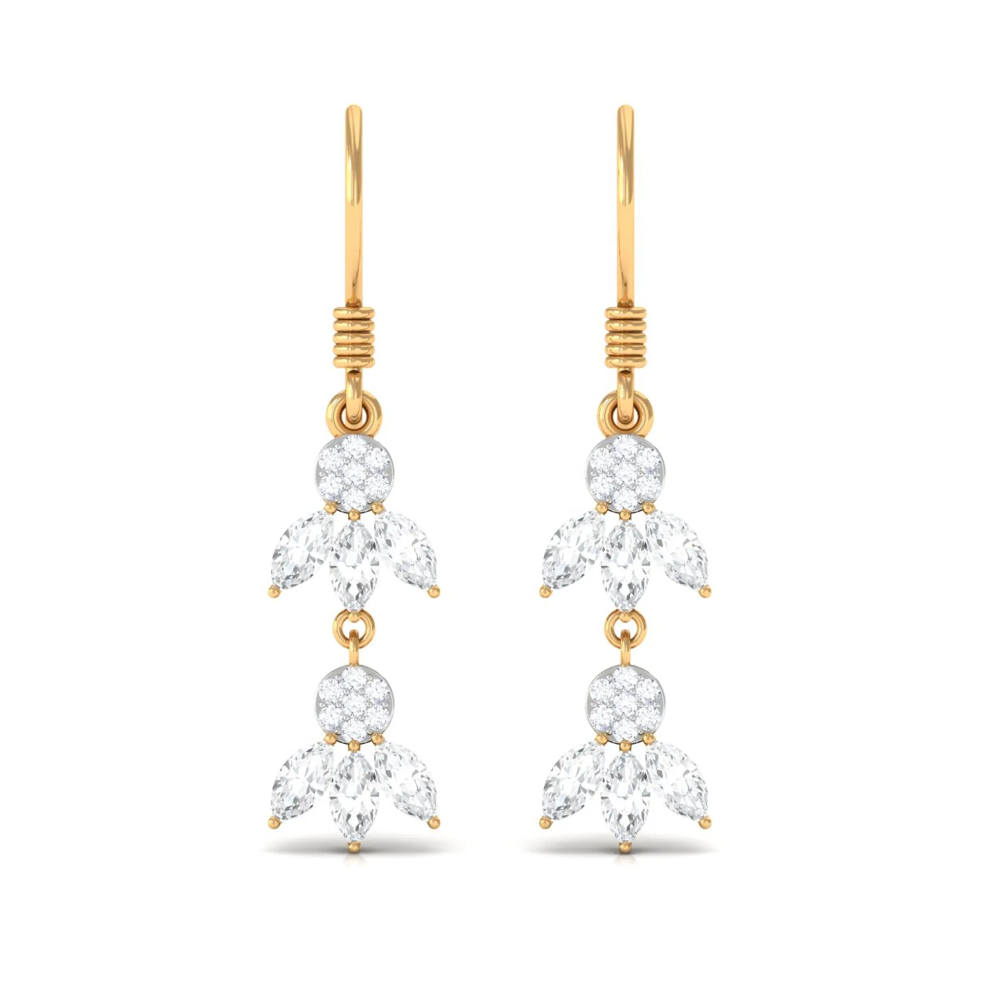 Nature Inspired Moissanite Dangle Earrings