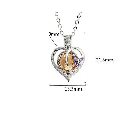 Necklace Pendant Blank Setting Heart Charm 15x22mm Sterling Silver Fine 925 For One Bead No Prong DIY Jewelry Finding Wholesale 1pc