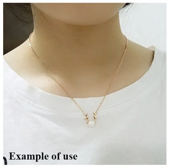 Necklace Pendant Setting Blank with Chain 6.5mm 1pc 2.0g 925 Sterling Silver Peg Cup Shape Base for 1 Pearl Bead Wholesale Available