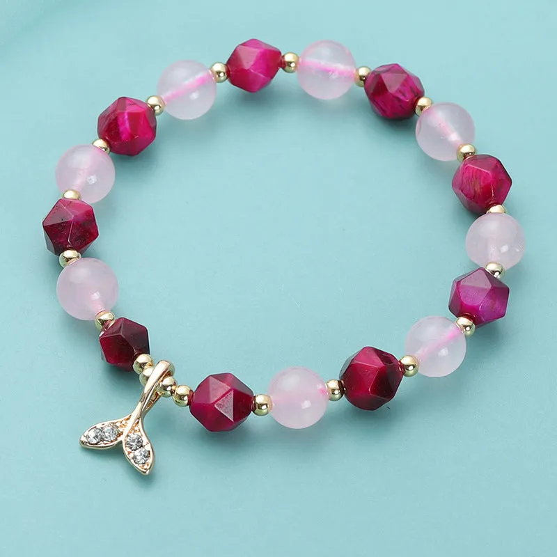 Niche Design Fishtail Transfer Rose Red Wangfu Stone Fox Bracelet Female