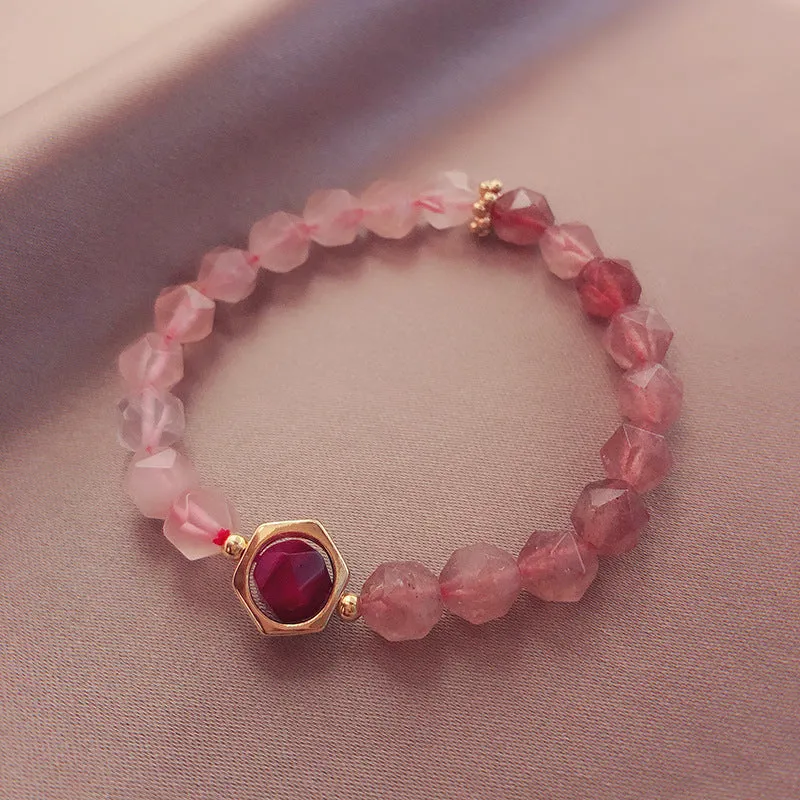 Niche Design Fishtail Transfer Rose Red Wangfu Stone Fox Bracelet Female