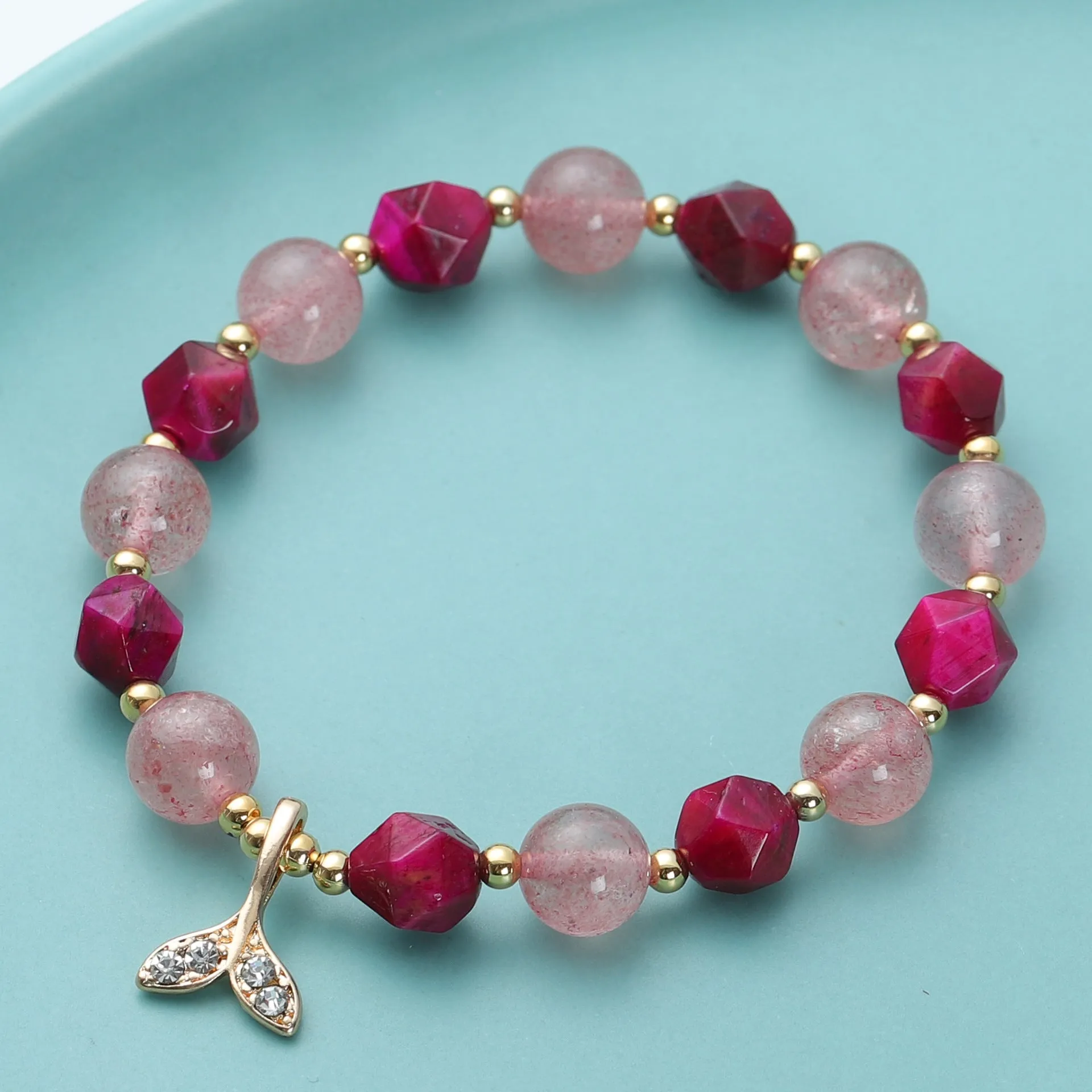 Niche Design Fishtail Transfer Rose Red Wangfu Stone Fox Bracelet Female