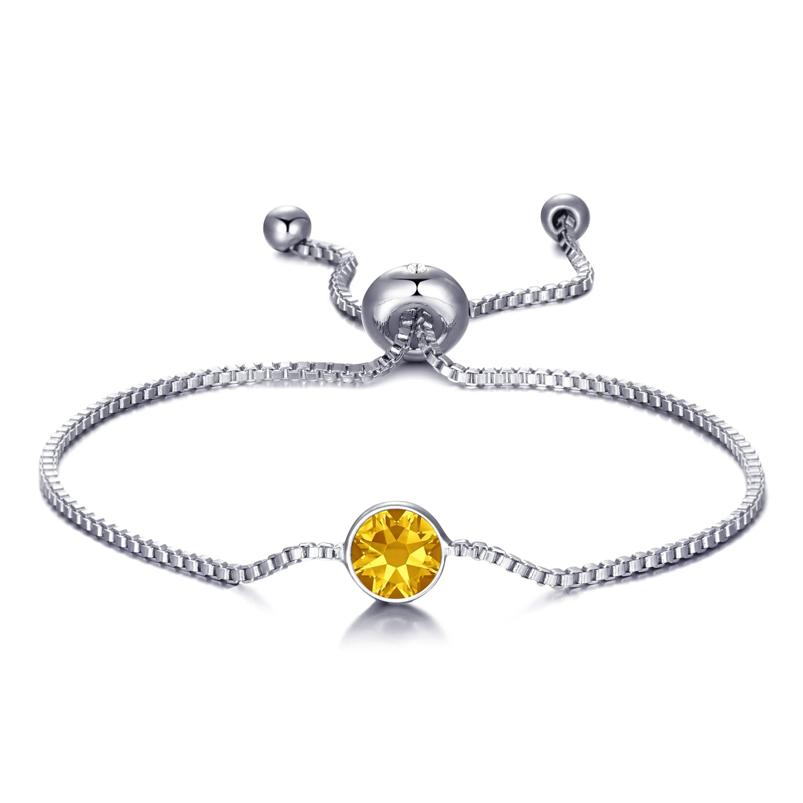 November (Topaz) Birthstone Bracelet Created with Zircondia® Crystals