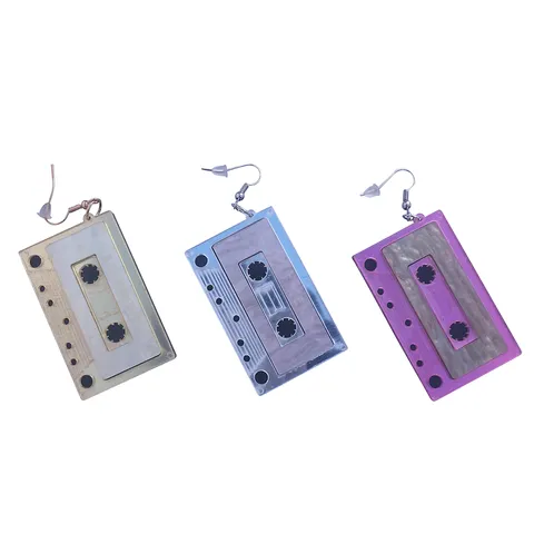 Old School Antique Cassette Tape Earrings