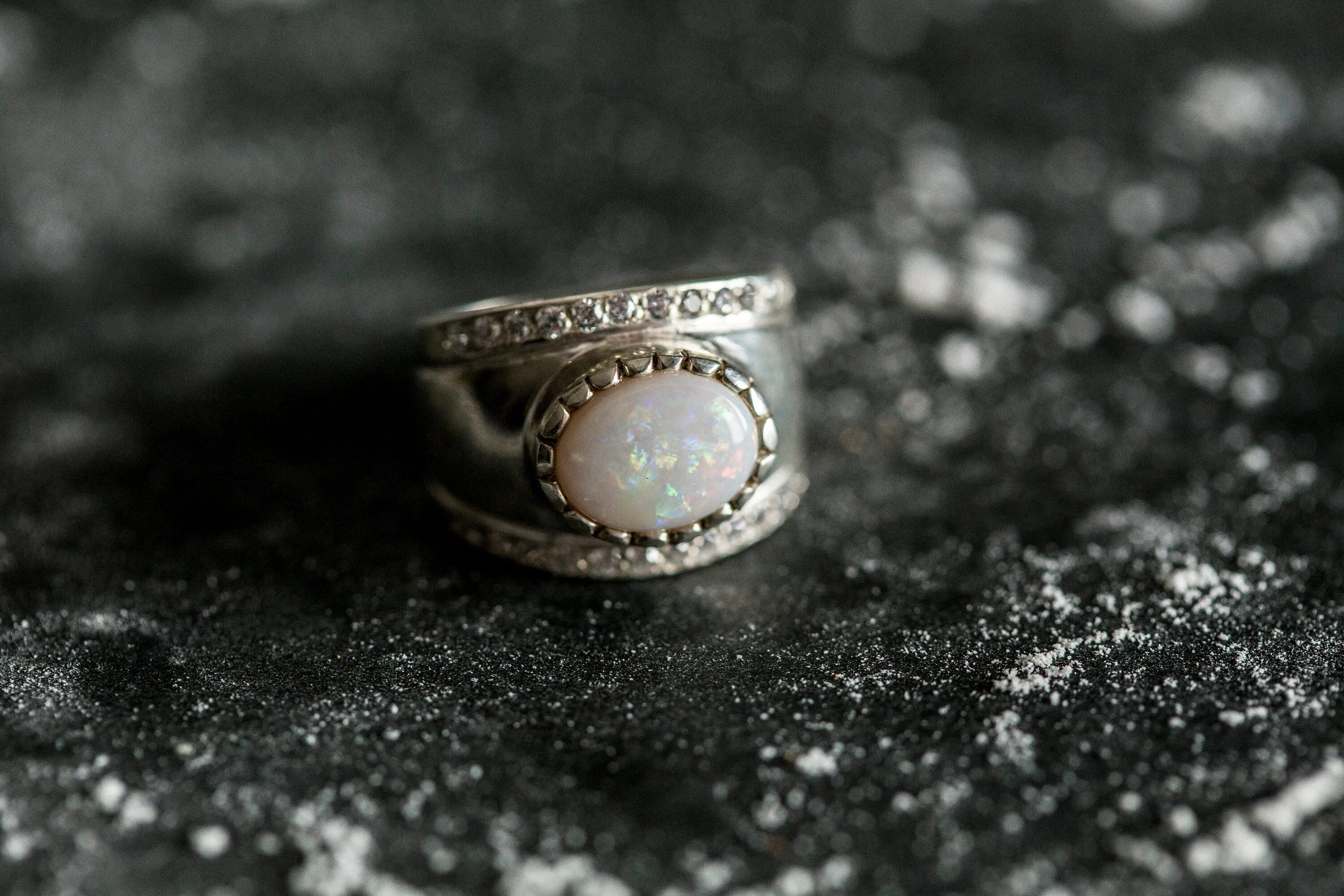 Opal Statement Ring - Dome Opal Ring - Opal Chunky Band