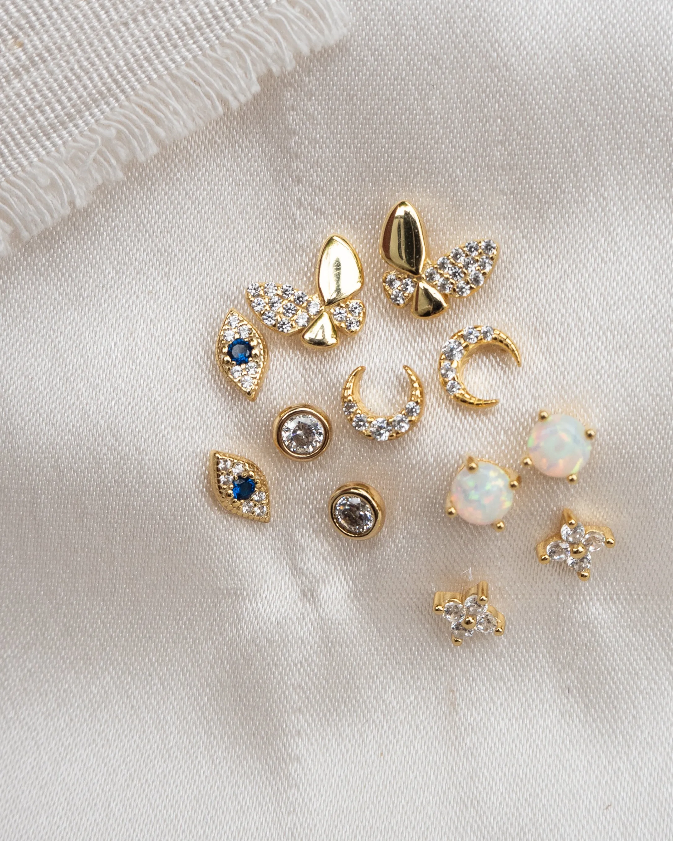 Opal Studs | White