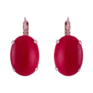 Oval Leverback Earrings in "Red Coral" *Custom*