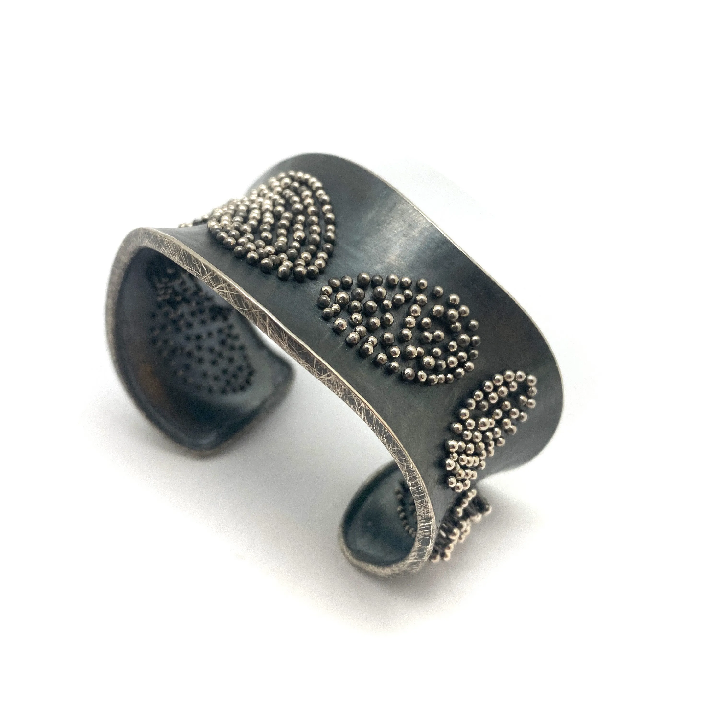 Oval Motif Silver Cuff