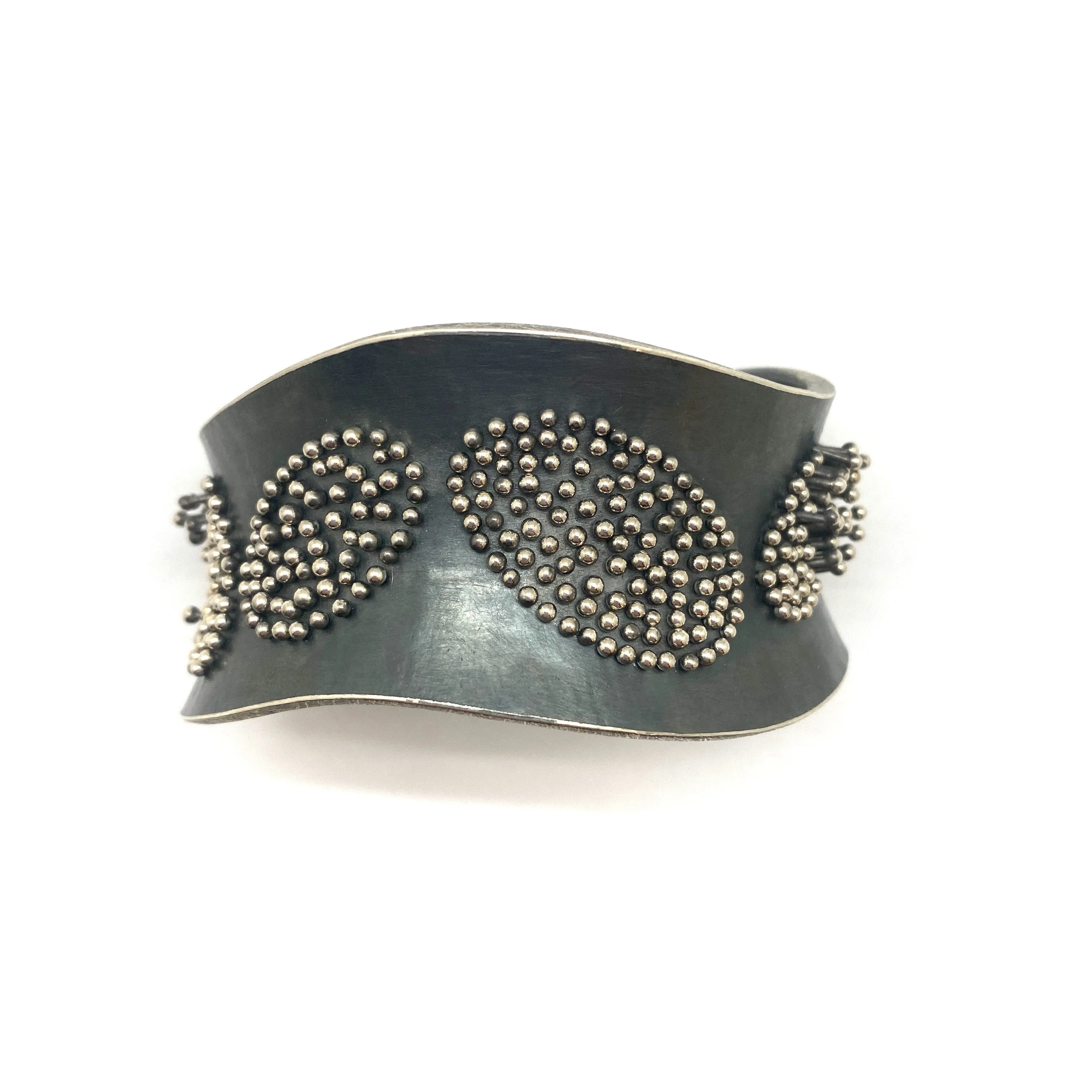 Oval Motif Silver Cuff