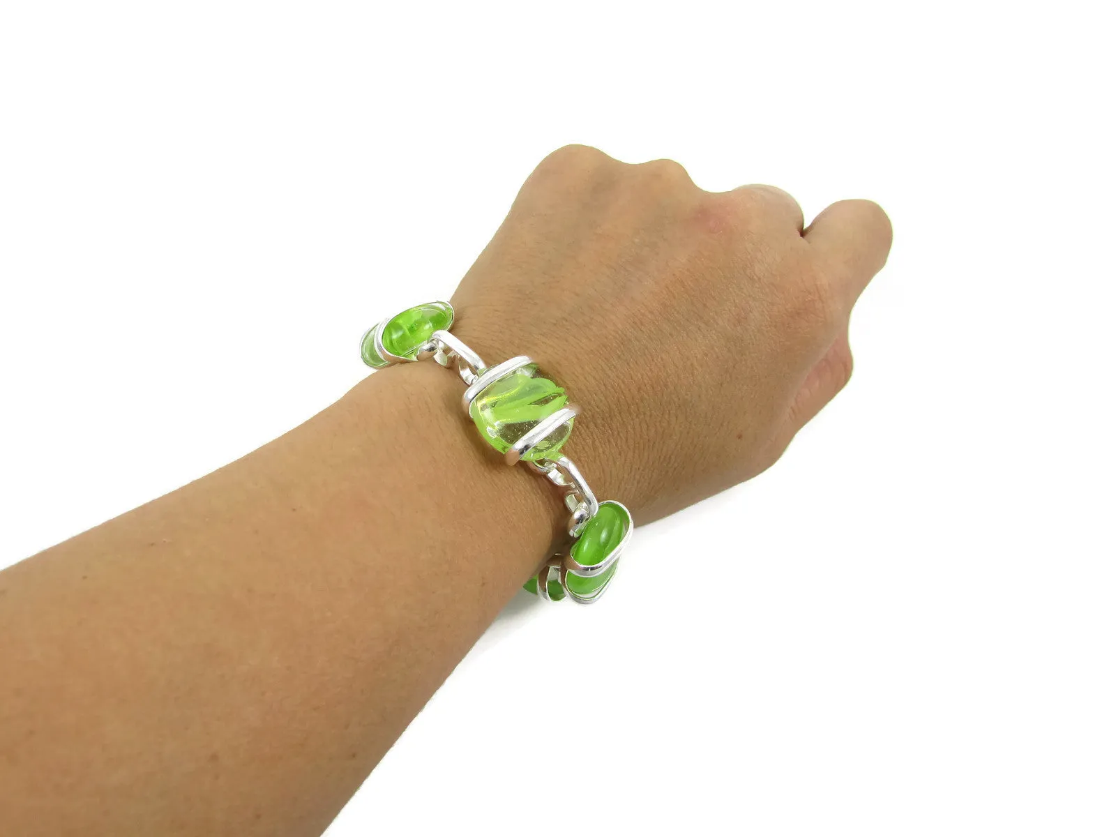 Parallel Bracelet - Green Stripe