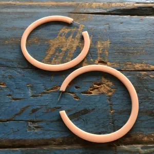 Peach Bangle Hoop Earrings 3 Inch