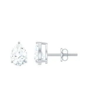 Pear Shape Lab Grown Diamond Solitaire Stud Earrings