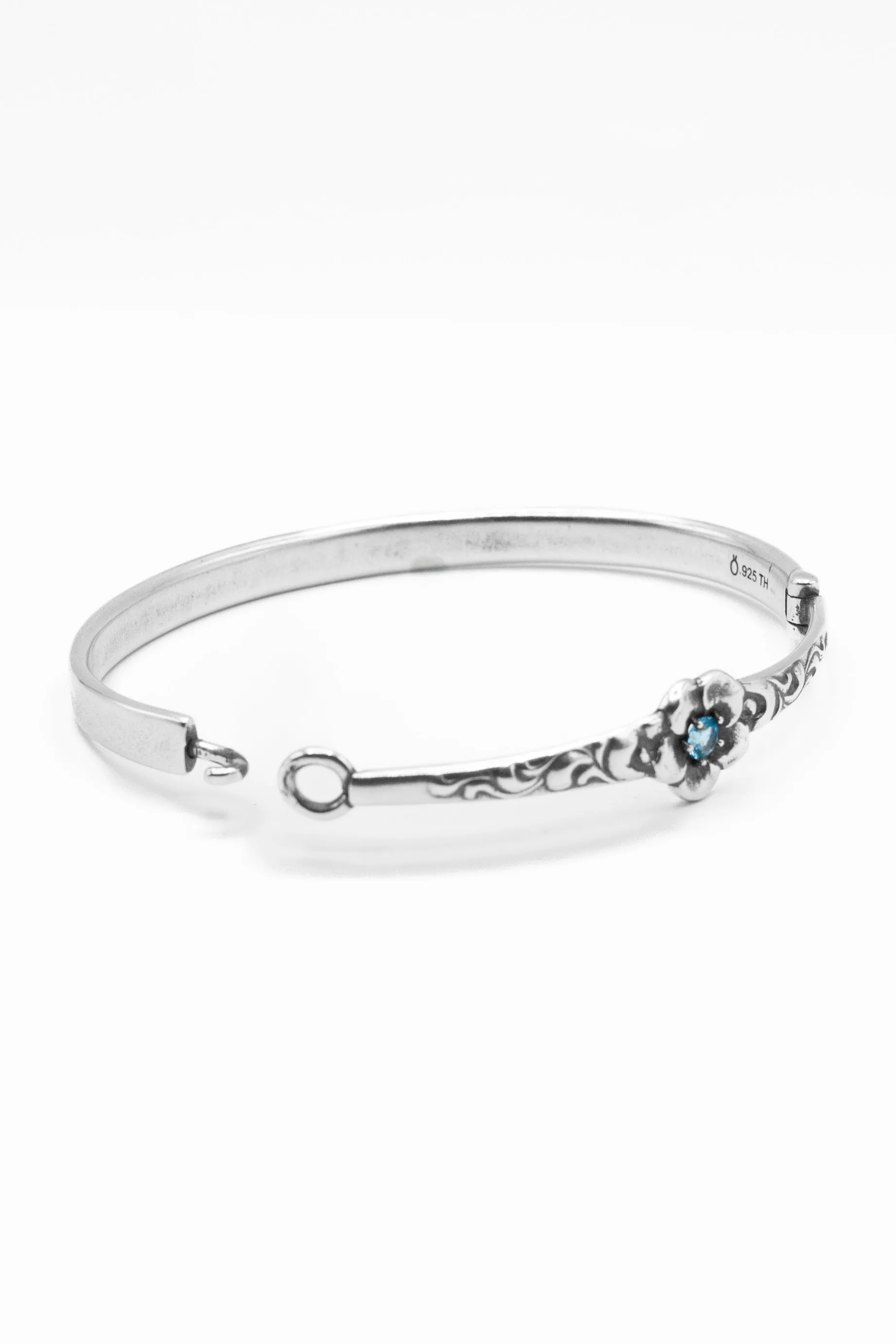 Petal Bangle Bracelet with Swiss Blue Topaz