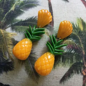 Pineapple Earrings Rockabilly Pinup Acrylic