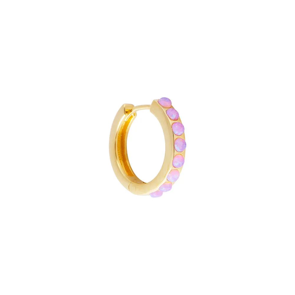 PINK OPAL CRYSTAL MIDI HOOPS