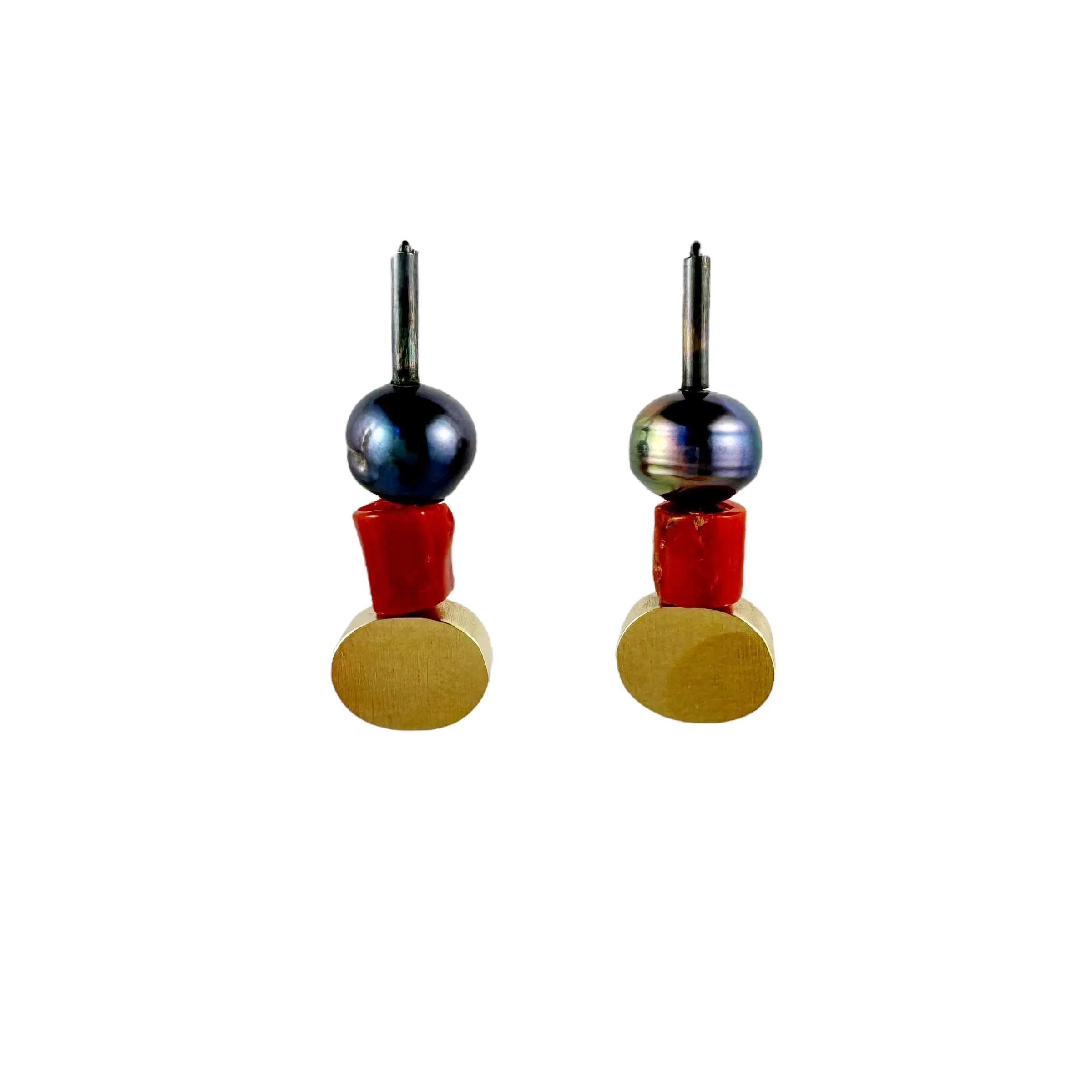 Red Coral 9ct Gold Earrings - Ari Athans