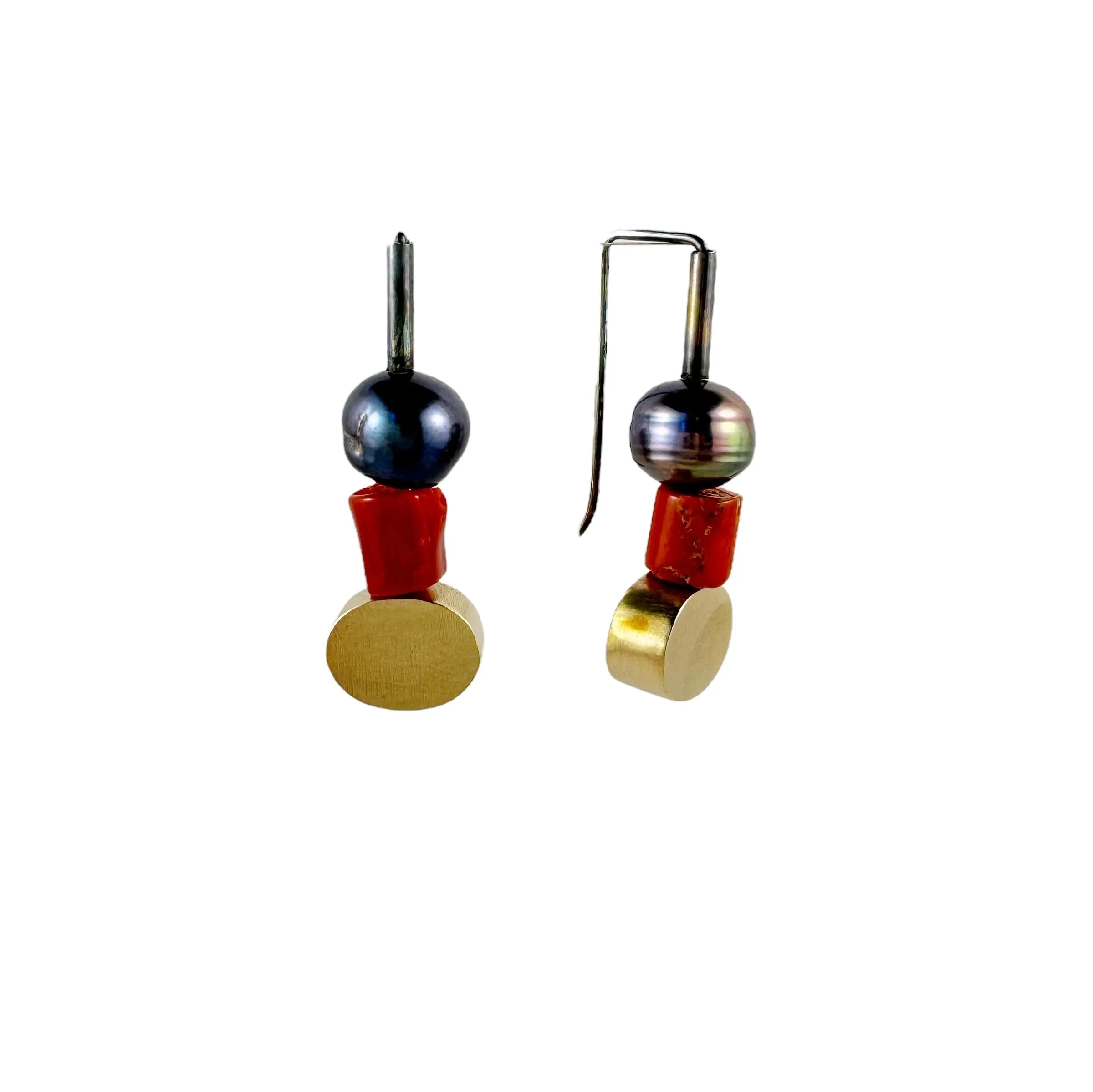 Red Coral 9ct Gold Earrings - Ari Athans