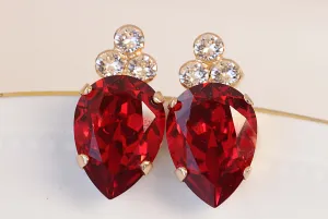 RED STUD EARRINGS