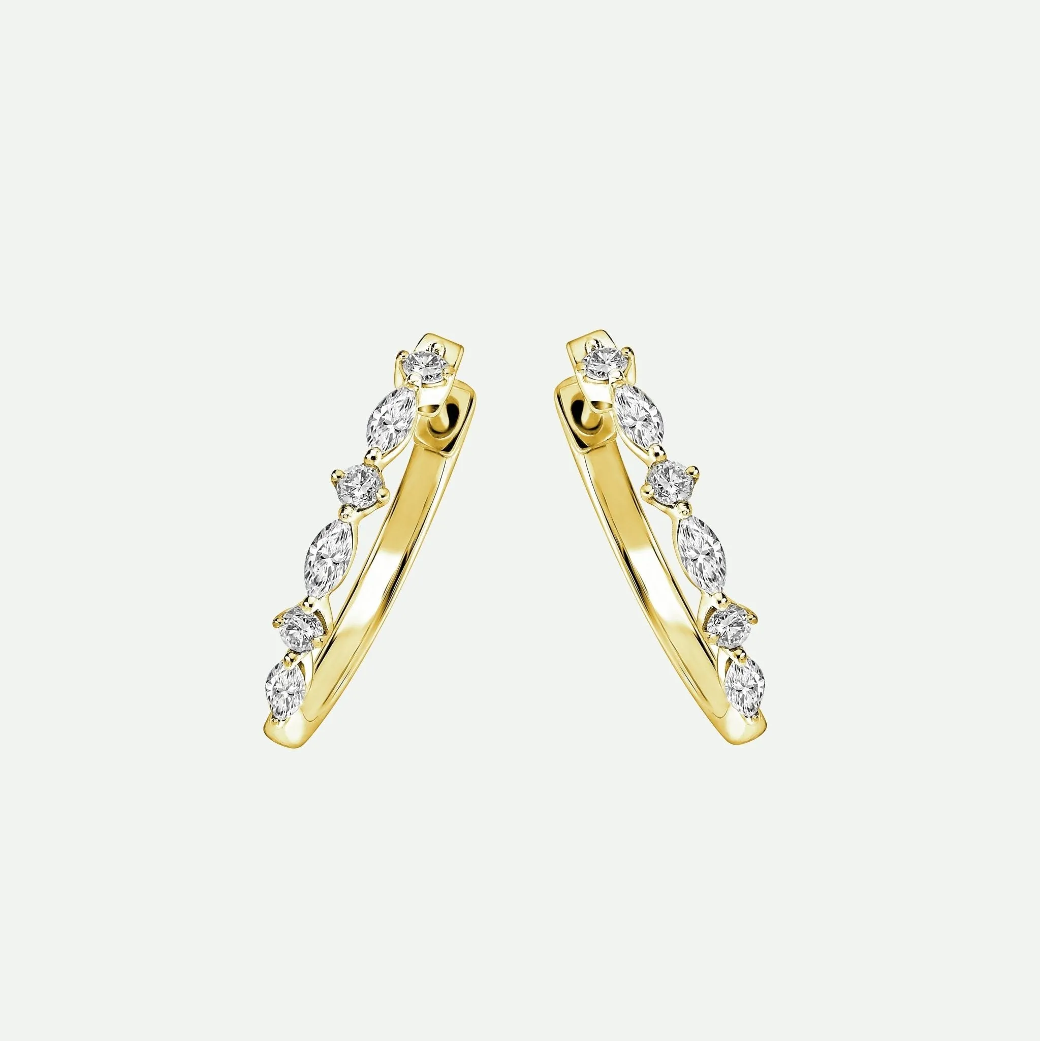 Rose | 9ct Yellow Gold 0.60ct tw Mixed Cut Lab Grown Diamond Hoop Earrings