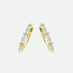 Rose | 9ct Yellow Gold 0.60ct tw Mixed Cut Lab Grown Diamond Hoop Earrings