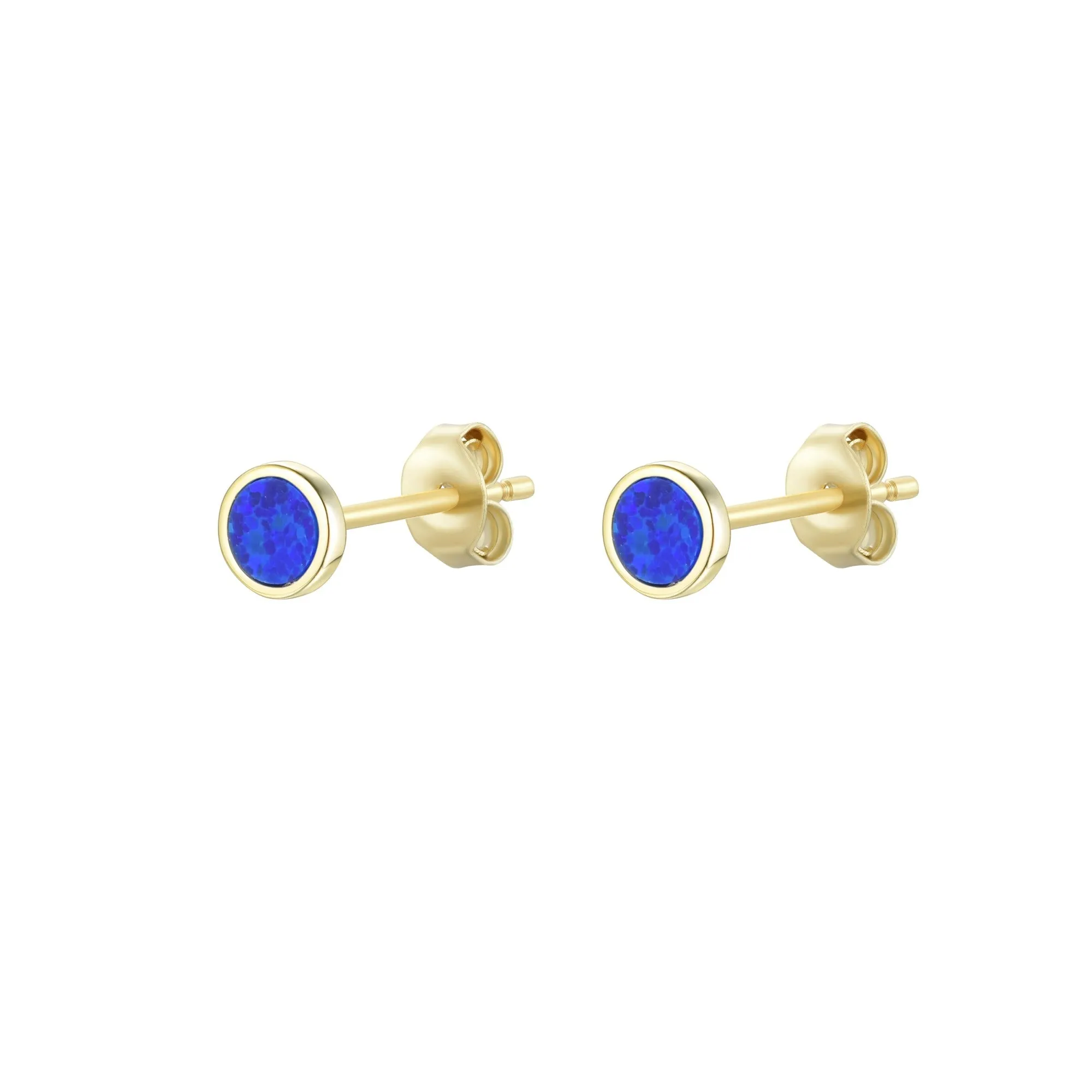 Round Opal Stud Earrings