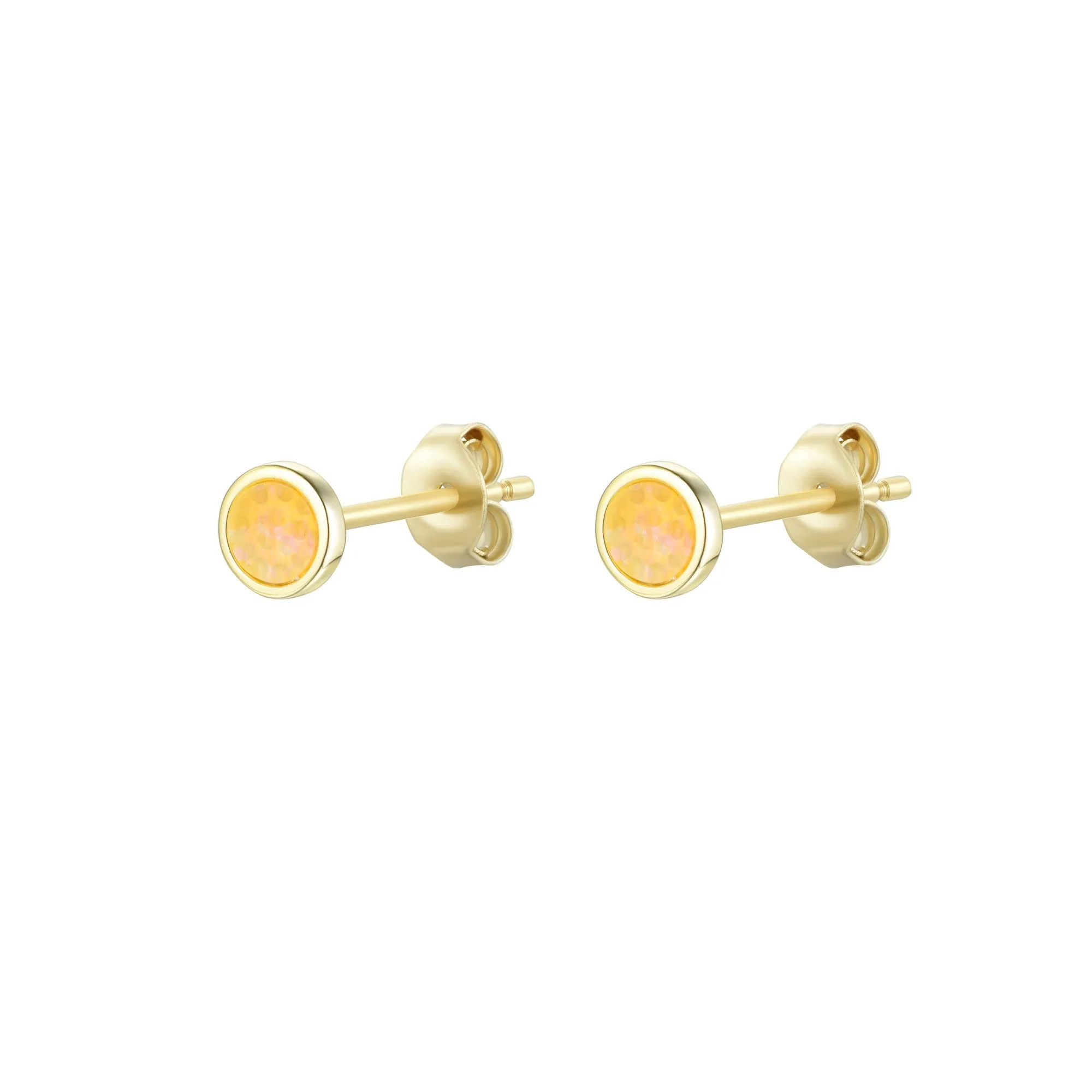 Round Opal Stud Earrings