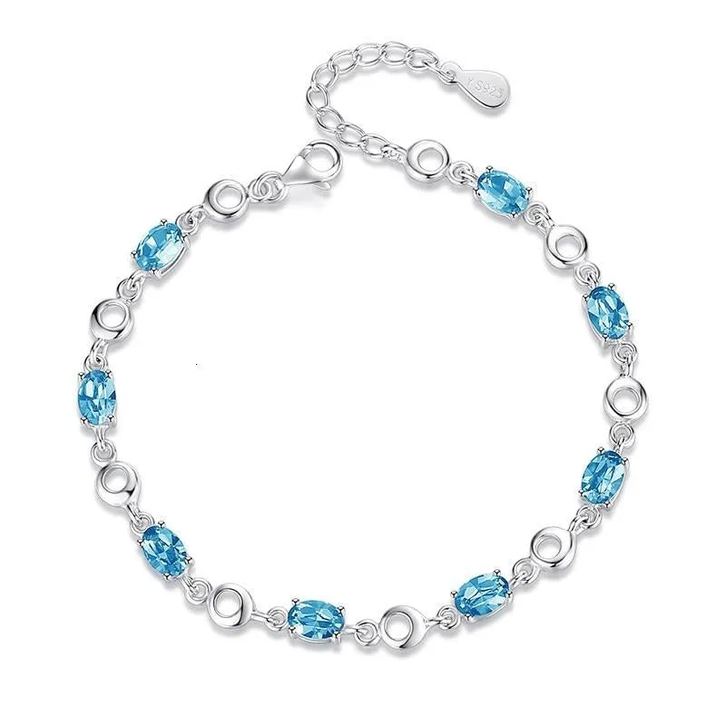 Silver 925 Jewelry Topaz Bracelets For Female