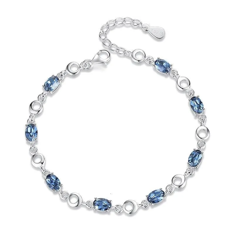 Silver 925 Jewelry Topaz Bracelets For Female