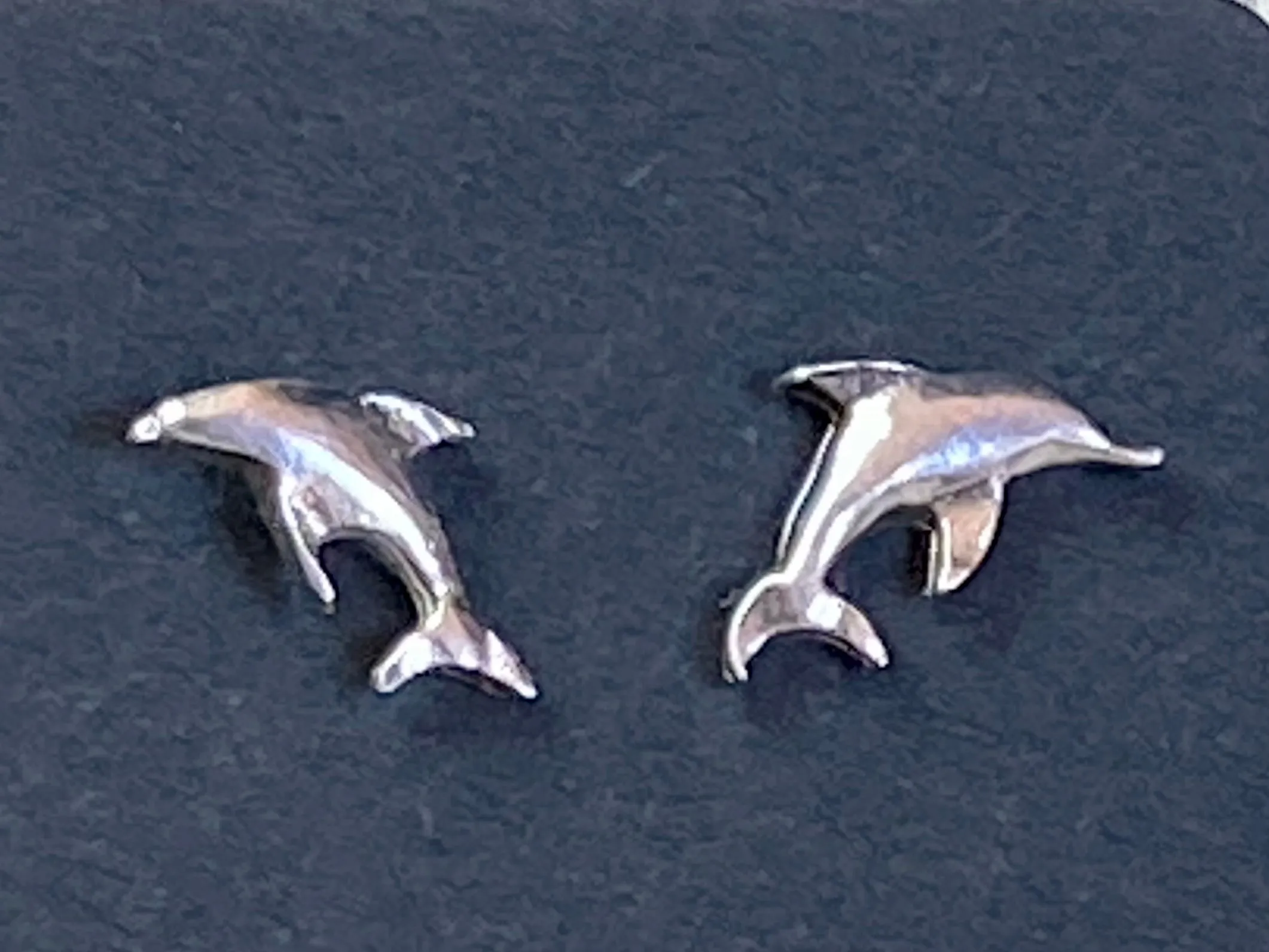 Silver Dolphin Stud Earrings