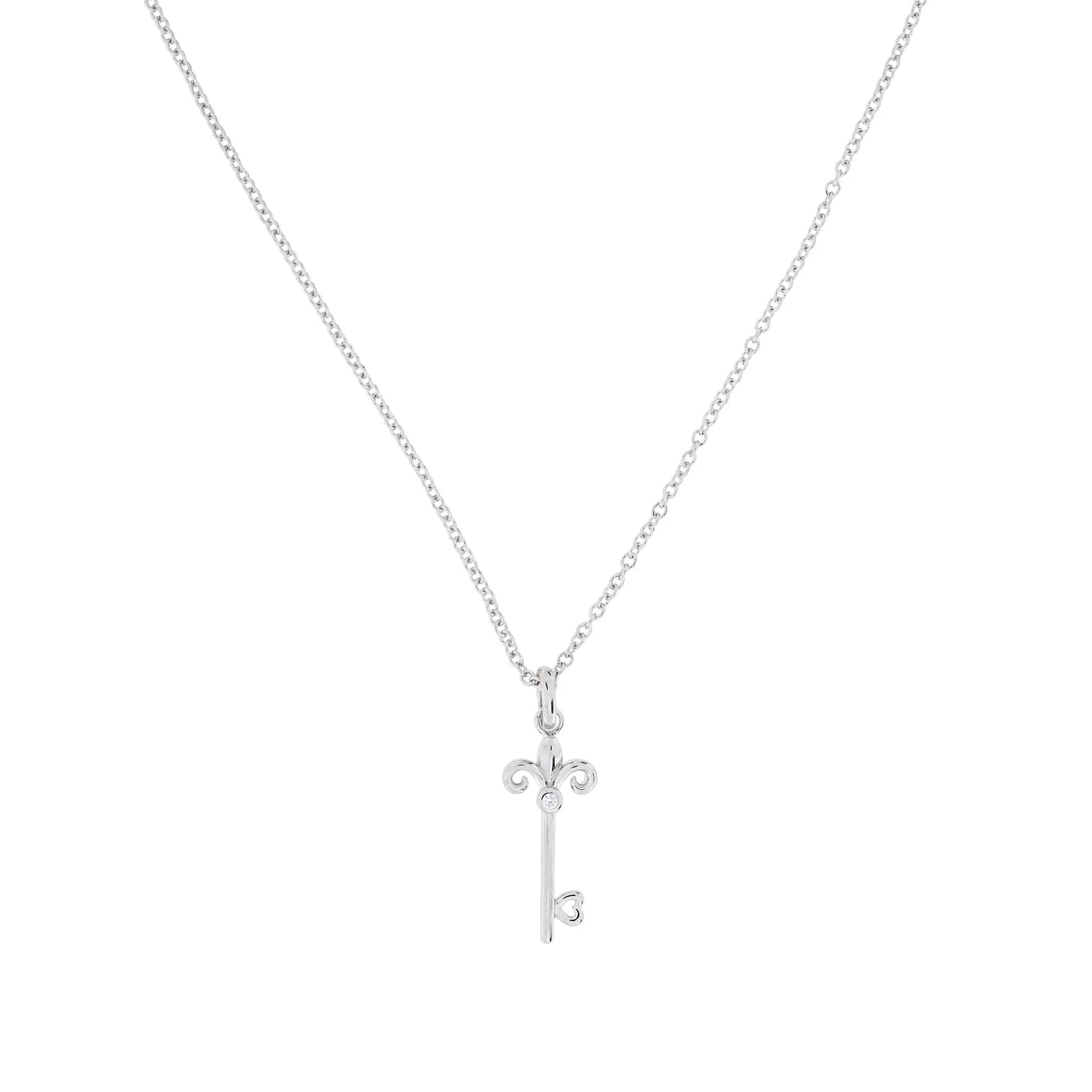 Silver Fleur de Lis Key Necklace