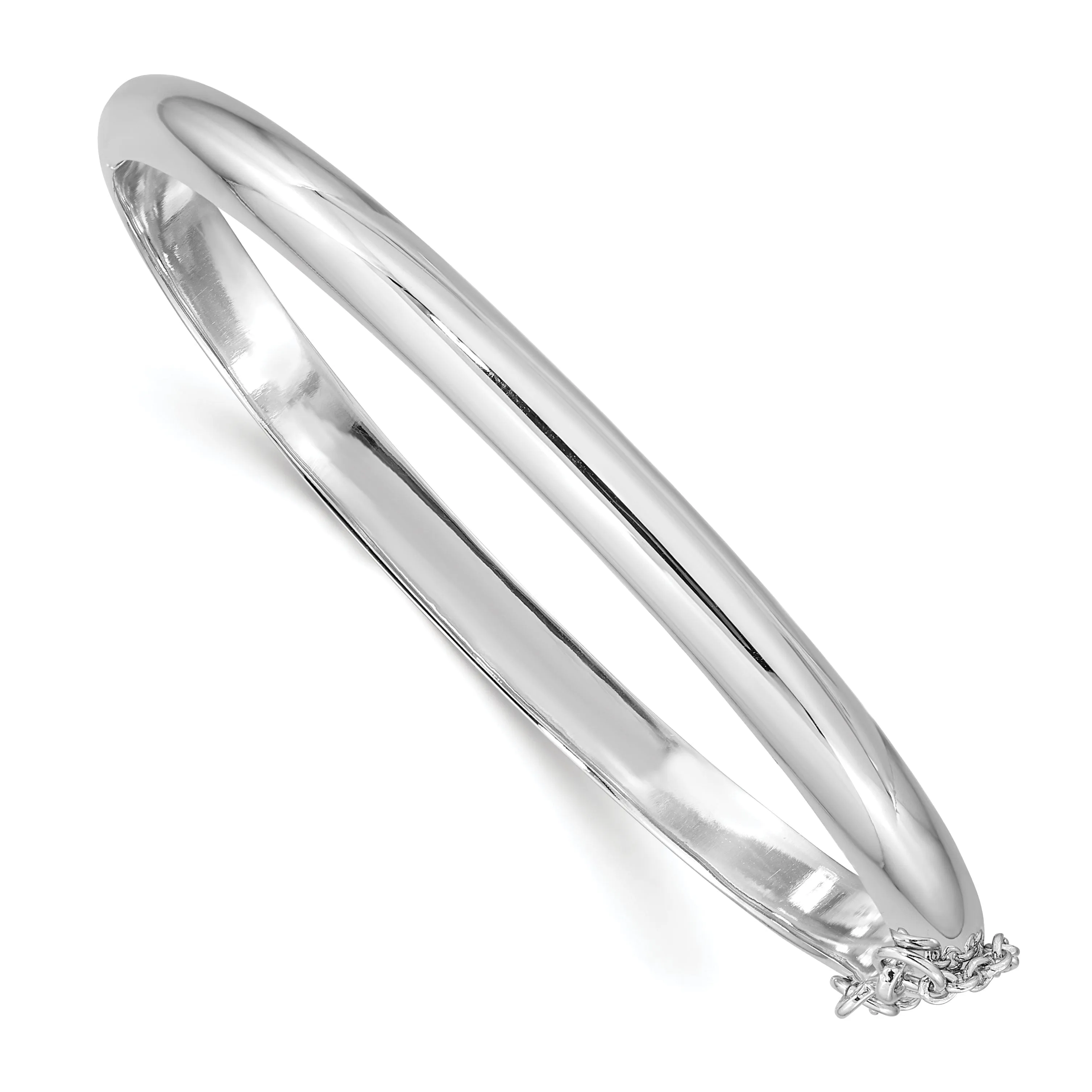 Silver Hollow Chain Hinge Bangle Bracelet