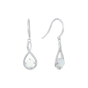 Silver Limitless Opal & Diamond Drop Earrings