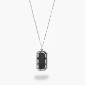 Silver "Fairfax" Necklace With Matt Onyx Stone