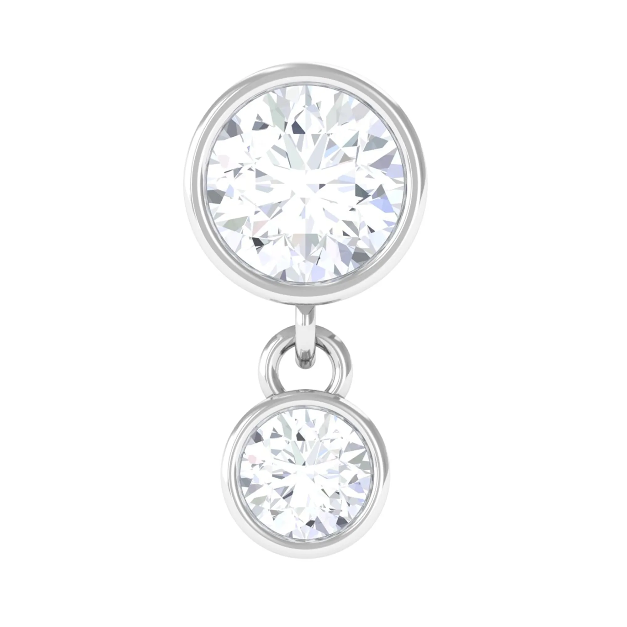 Simple Round Diamond Helix Drop Earring in Bezel Set