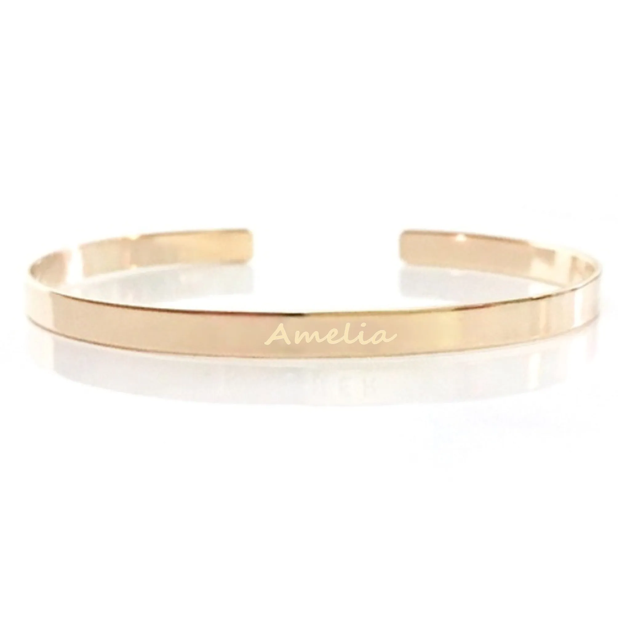 Skinny Cuff Bracelet for Women - Personalized Gold Filled Bangle