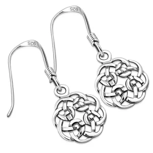 Small Celtic Knot Plain Silver Earrings