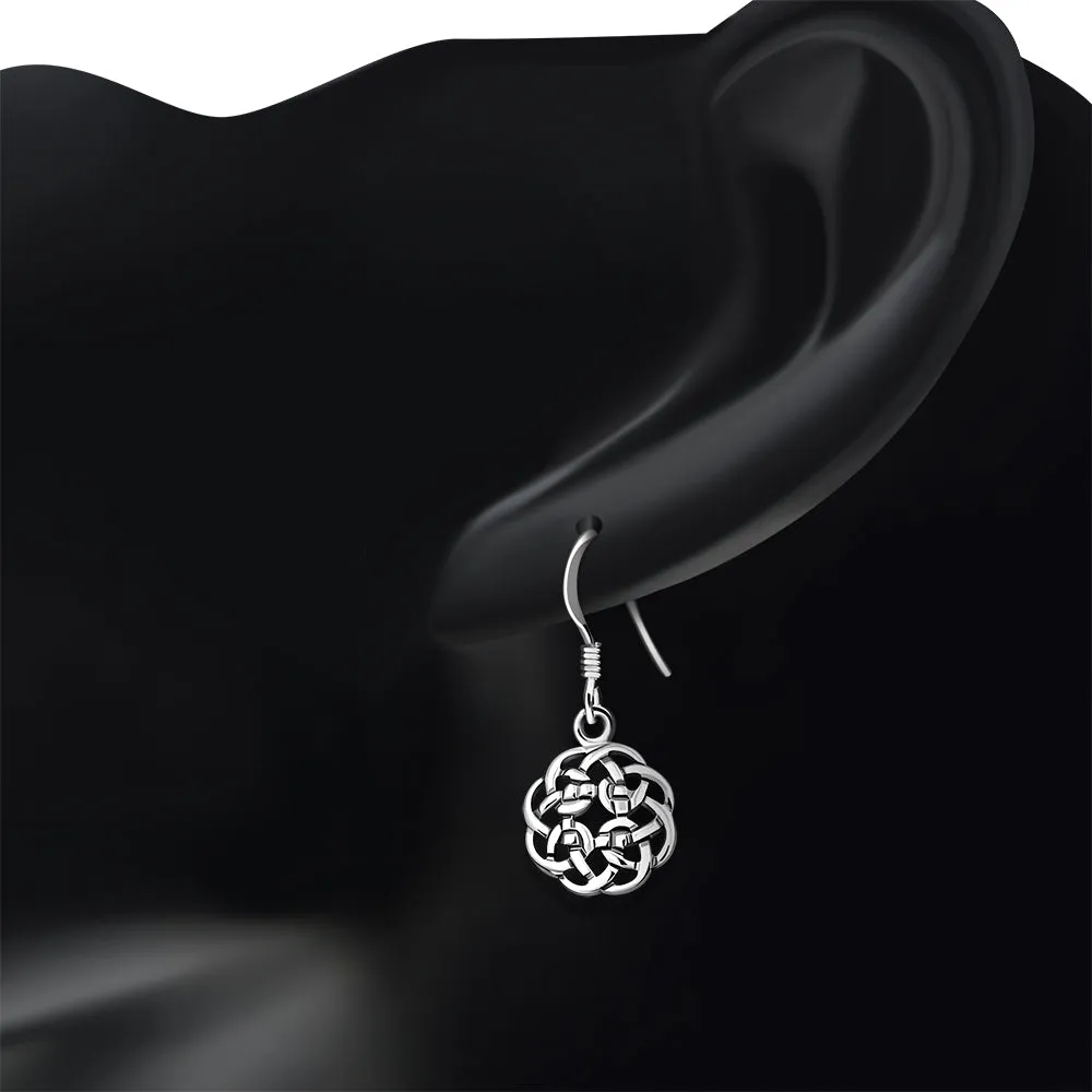 Small Celtic Knot Plain Silver Earrings