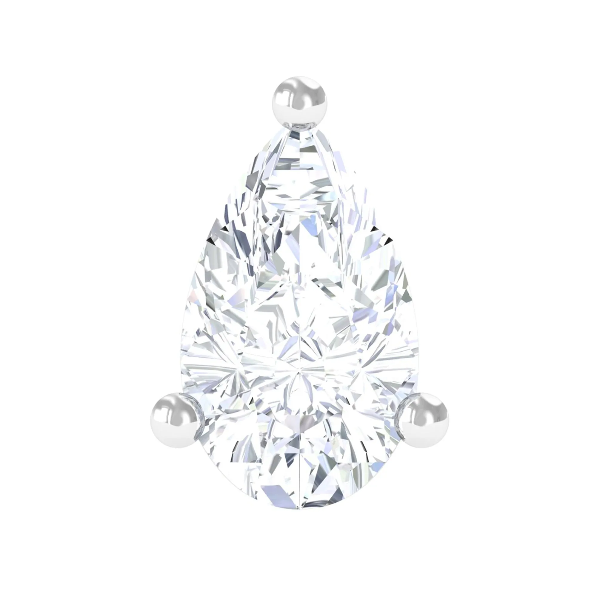 Solitaire Pear Shape Diamond Earring for Tragus Piercing