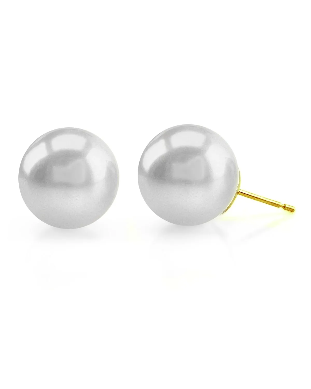 South Sea Round Pearl Stud Earrings, 14.0-15.0mm