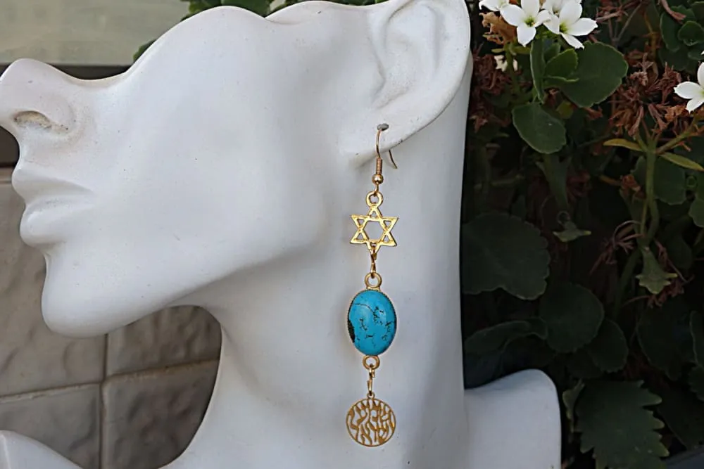 Star of David dangle earrings