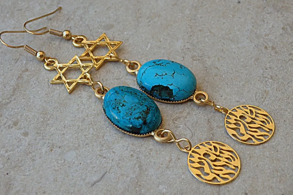 Star of David dangle earrings