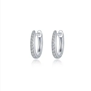 Sterling Silver Simulated Diamond Huggies