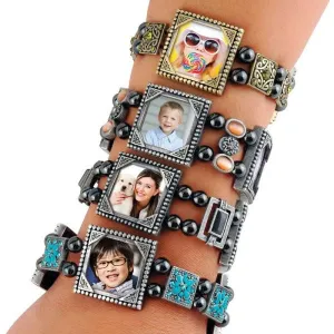 Stones Photo Charm Bracelets