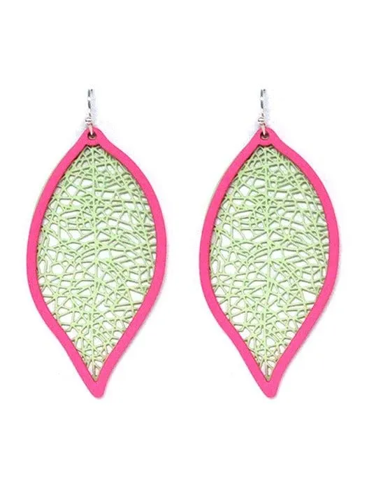 TE9573 Cut Out Leaf Earrings