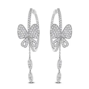 The Butterfly Hoops (2.75 ct Diamonds) in White Gold