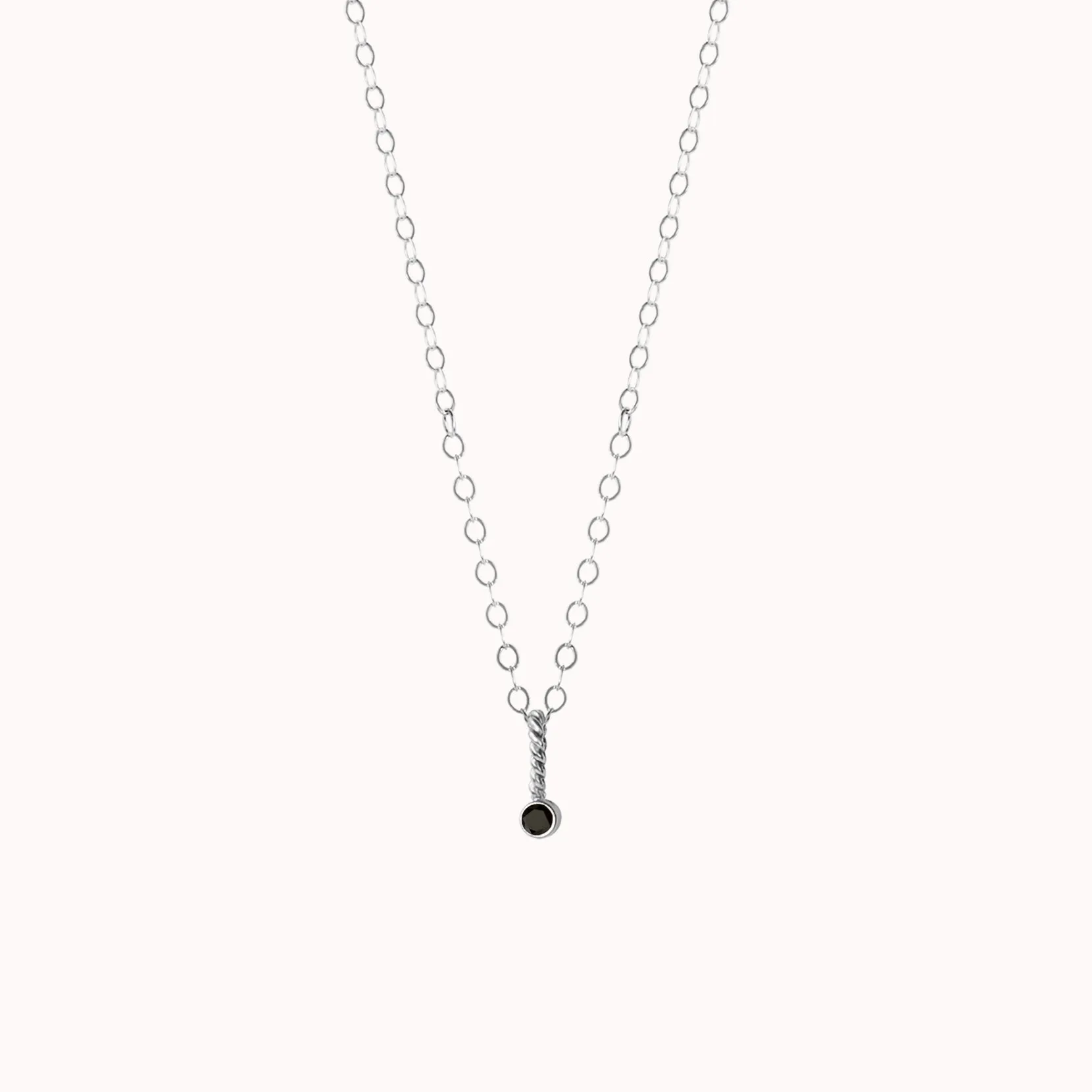 Tiny Lou Charm Necklace • Black Onyx