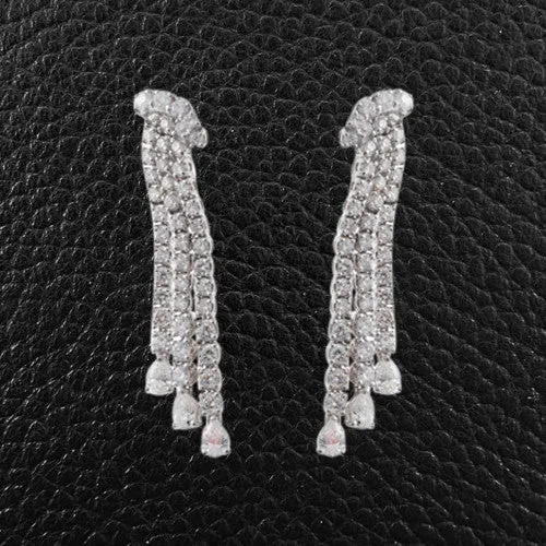 Triple Dangle Diamond Earrings