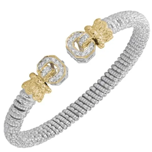 Vahan Sterling Silver & 14K Yellow Gold Diamond Bangle Bracelet