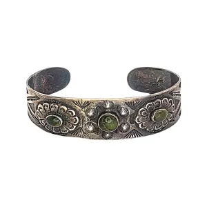 VINTAGE NAVAJO 3 Stone Hand Stamped cuff